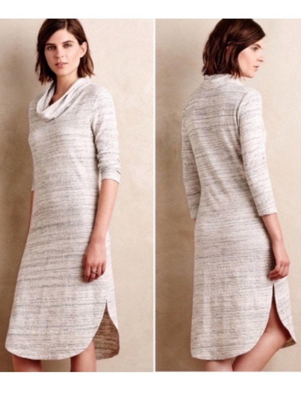 Anthropologie Saturday Sunday Cowl Neck Midi Sweater Dress Small Lightweight